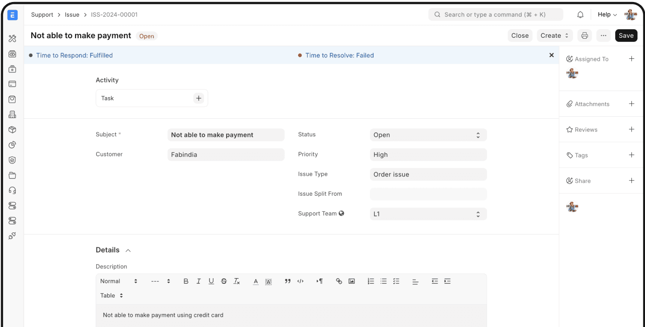 Gestión de soporte y mantenimiento de ERPNext en servidor propio