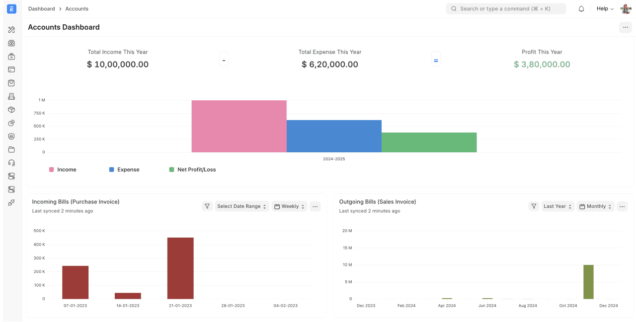 ERPNext v16 - Panel financiero con facturación y contabilidad para clínicas